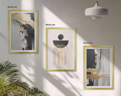 Sada obrazů do obývacího pokoje Abstraktní geometrie elegance