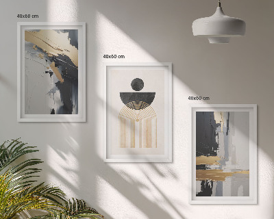 Sada obrazů do obývacího pokoje Abstraktní geometrie elegance