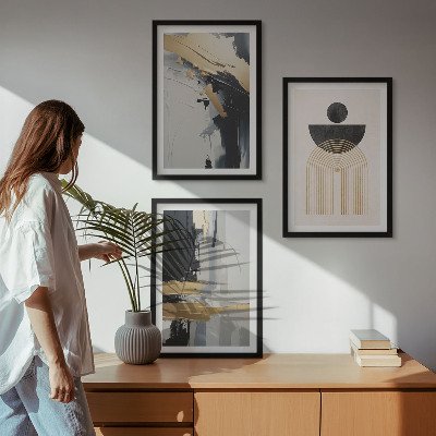 Sada obrazů do obývacího pokoje Abstraktní geometrie elegance