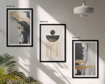 Sada obrazů do obývacího pokoje Abstraktní geometrie elegance