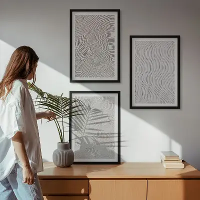 Sada 3 obrazů geometrické struktury s pískovými vzory