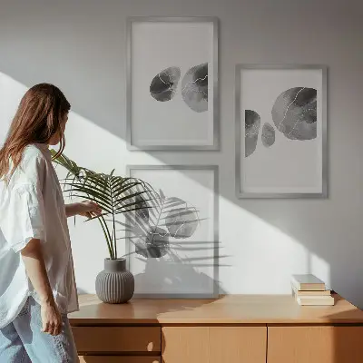 Sada 3 obrazů abstraktní umění s motivem šplouchající barvy