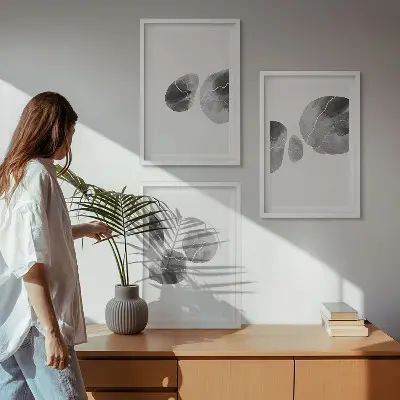 Sada 3 obrazů abstraktní umění s motivem šplouchající barvy