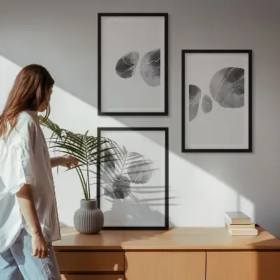 Sada 3 obrazů abstraktní umění s motivem šplouchající barvy
