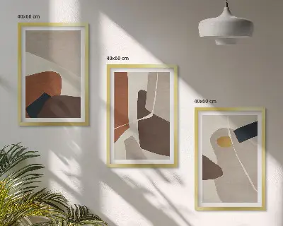 Abstraktní boho malba sada obrazů do obývacího pokoje
