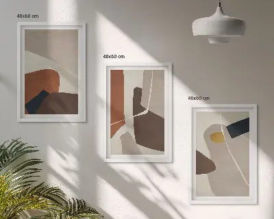 Abstraktní boho malba sada obrazů do obývacího pokoje