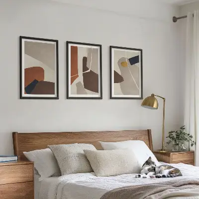 Abstraktní boho malba sada obrazů do obývacího pokoje