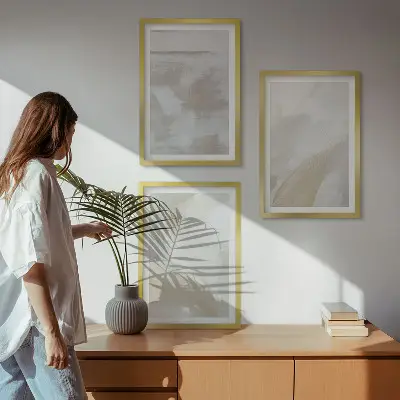 Abstraktní tahy štětcem sada 3 obrazů