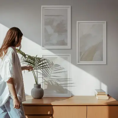 Abstraktní tahy štětcem sada 3 obrazů