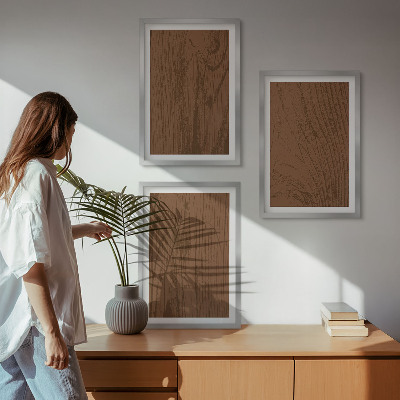 Sada obrazů do obývacího pokoje Minimalismus textury kůry dřeva