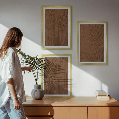 Sada obrazů do obývacího pokoje Minimalismus textury kůry dřeva