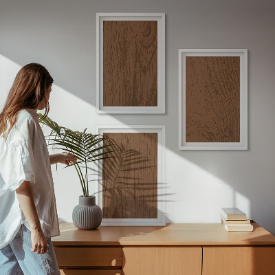Sada obrazů do obývacího pokoje Minimalismus textury kůry dřeva