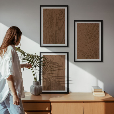 Sada obrazů do obývacího pokoje Minimalismus textury kůry dřeva