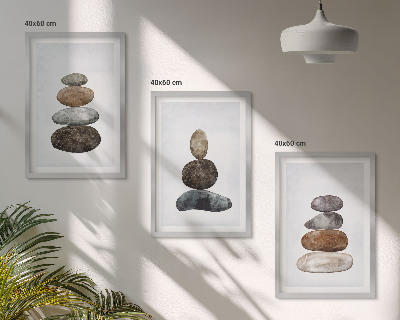 Kompozice obrazů na stěnu Minimalistické boho kameny