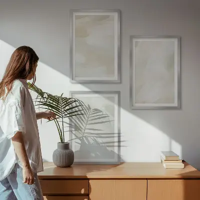 Sada obrazů do obývacího pokoje abstraktní boho v jasných barvách