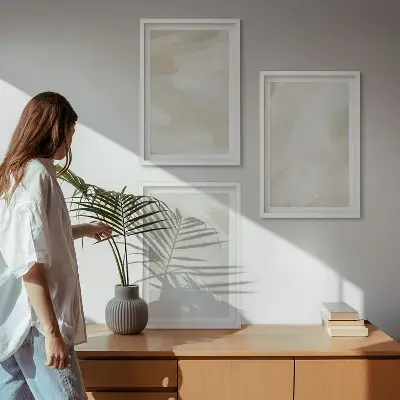 Sada obrazů do obývacího pokoje abstraktní boho v jasných barvách