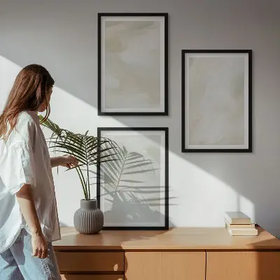 Sada obrazů do obývacího pokoje abstraktní boho v jasných barvách