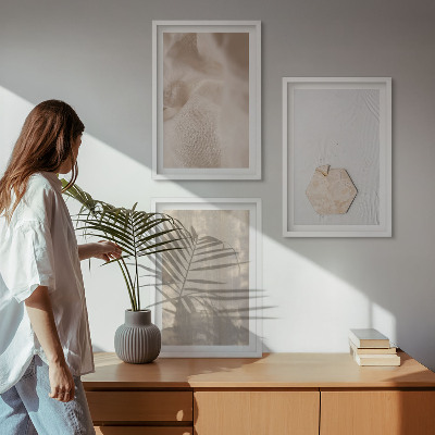 Sada obrazů do obývacího pokoje Jemné textury boho příroda