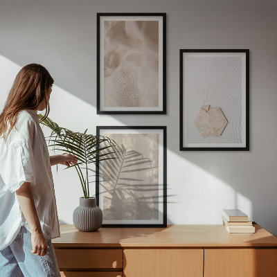 Sada obrazů do obývacího pokoje Jemné textury boho příroda