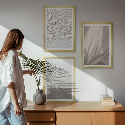 Sada 3 obrazů Přírodní boho textury