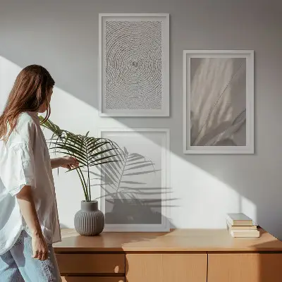 Přírodní boho textury sada 3 obrazů