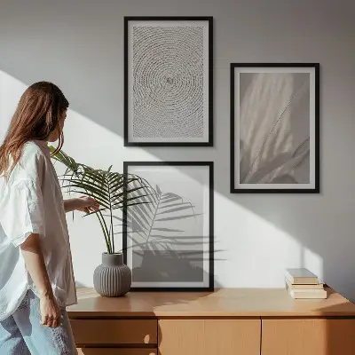 Přírodní boho textury sada 3 obrazů
