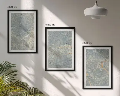 Sada obrazů do obývacího pokoje s motivem dekorativního kamene ze zeleného mramoru