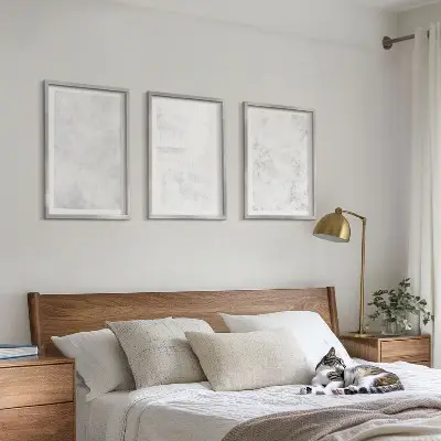 Sada 3 obrazů minimalistické pozadí s bílými skvrnami