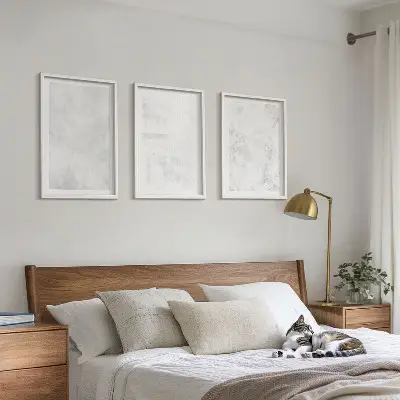 Sada 3 obrazů minimalistické pozadí s bílými skvrnami