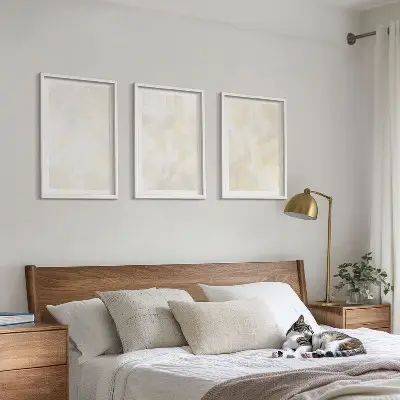 Sada obrazů do obývacího pokoje s designem s jasnými texturami barvy