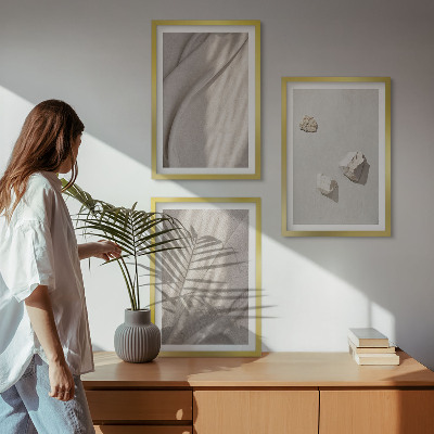 Sada obrazů do obývacího pokoje Detailní záběry struktury v boho stylu