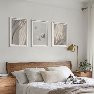 Sada obrazů do obývacího pokoje Detailní záběry struktury v boho stylu