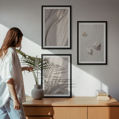 Sada obrazů do obývacího pokoje Detailní záběry struktury v boho stylu