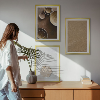 Sada 3 obrazů Minimalistické textury a barvy