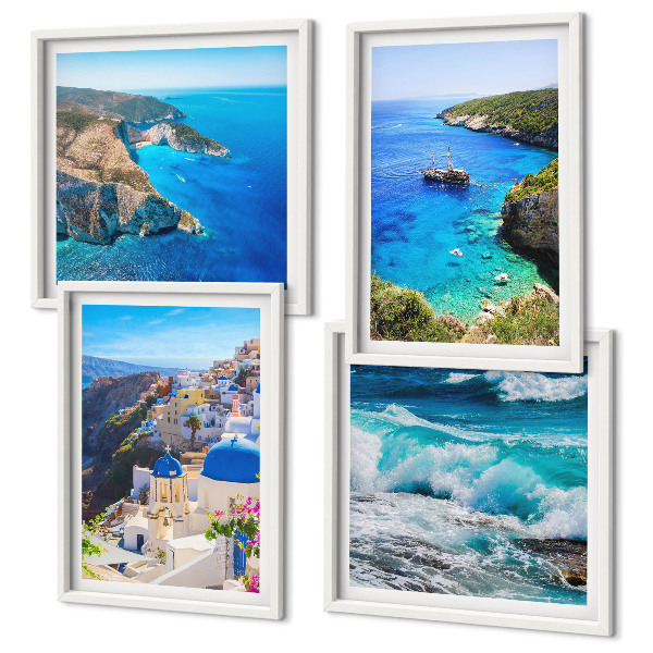 Moderní sada obrazů Řecké pohledy na Santorini Oia