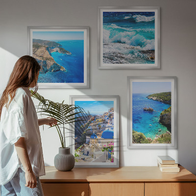 Moderní sada obrazů Řecké pohledy na Santorini Oia