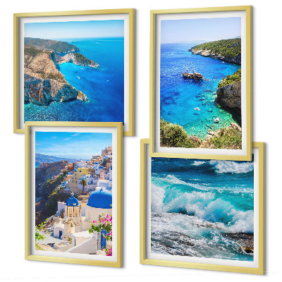 Moderní sada obrazů Řecké pohledy na Santorini Oia