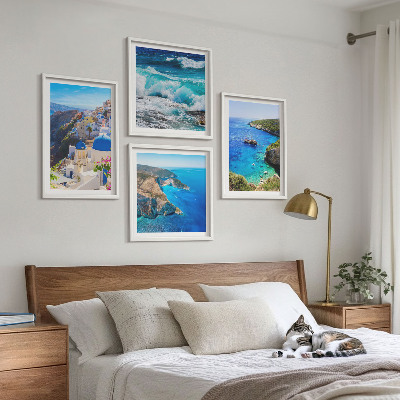 Moderní sada obrazů Řecké pohledy na Santorini Oia