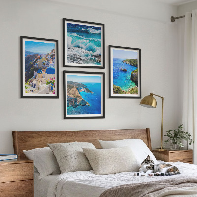 Moderní sada obrazů Řecké pohledy na Santorini Oia