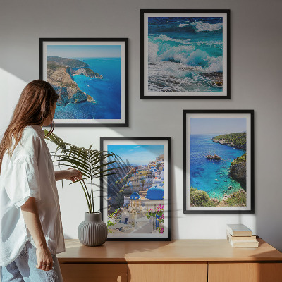 Moderní sada obrazů Řecké pohledy na Santorini Oia