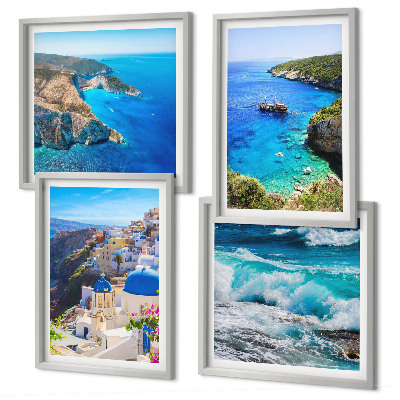 Moderní sada obrazů Řecké pohledy na Santorini Oia
