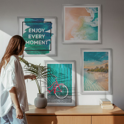 Dekorativní sada obrazů Inspirace pro cyklistiku na mořské lodi