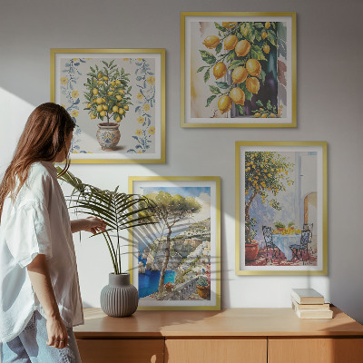 Moderní sada obrazů Citroníky u moře