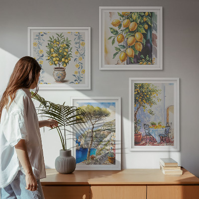 Moderní sada obrazů Citroníky u moře