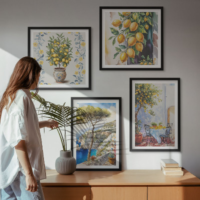 Moderní sada obrazů Citroníky u moře