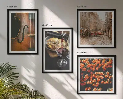 Moderní sada obrazů vintage květiny, pouliční víno a housle