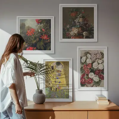 Dekorativní sada obrazů motivy květů stromu od Gustava Klimta
