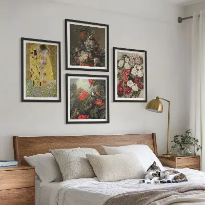 Dekorativní sada obrazů motivy květů stromu od Gustava Klimta