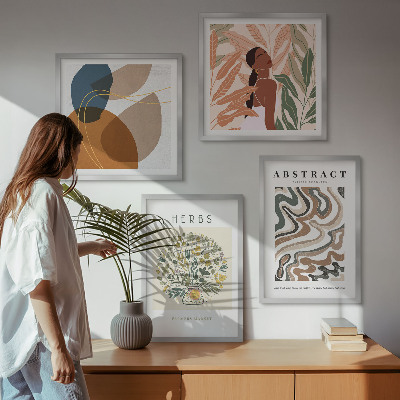 Moderní sada obrazů Boho estetické pastelové plakáty