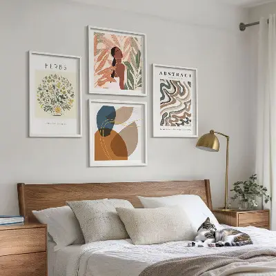Sada moderních obrazů boho plakáty v pastelových barvách